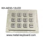 Water Resistant LED Backlight Stainless Steel Keypad 4X3 12 Keys for sale