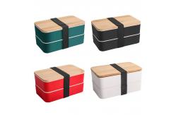 China Wheat Straw Plastic Bento Lunch Box Double Layers Bento Plastic Container supplier