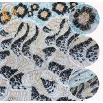 Gorgeous Beaded Lace Fabric Sequin Polyester Nylon Mesh Fabric For Evening Dress for sale