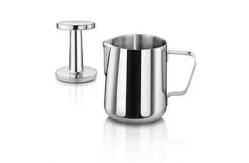 China Stainless Steel Milk Frothing Jug Sharp Spout Pull Flower LFGB supplier
