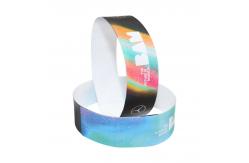 China Lightweight Tyvek Bracelets Wristbands , Bar Coding Disposable Paper Wristbands supplier