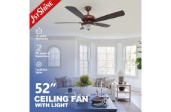 China 3000K Retro Ceiling Fan With Dark Walnut Blades And Glass Lampshade supplier