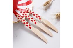 China Eco Friendly 160MM  Red Dots Wooden Cutlery Knife Fork Spoon Uensils Set supplier