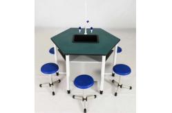 China Alum-alloy Wood Structure School Lab Furniture Hexagonal Laboratory Table Chemistry Lab Student Bench supplier