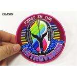 Rock Music Clothing Embroidery Patches Round 100 % Embroidery Twill Fabric for sale