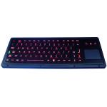 Black dustproof industrial backlit illuminated keyboard with touchpad RoHS CE