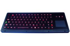 China Black dustproof industrial backlit illuminated keyboard with touchpad RoHS CE supplier