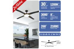 China Modern Black LED Ceiling Fan 4 ABS Blades Energy Saving DC Motor supplier