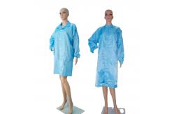 China ESD Smock Antistatic Cleanroom Workwear Polyester Stripe Grid Polyester Logo Customized supplier
