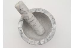 China Customized Natural Stone Mashing Bowl Well Designed Nice White With Vein supplier