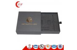 China Paperboard Drawer Packaging Box Custom Texture Black Slide Out Cardboard Boxes supplier