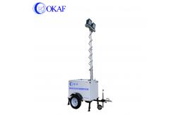 China Mobile Surveillance Camera Trailer Telescopic Mast With 2000W Generator supplier