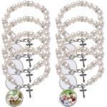 Colored Sublimation Blank Catholic Rosary Beads Bracelet Blank For DIY Jewelry Making for sale