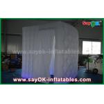 Inflatable Photo Booth Enclosure 2.4 X 2.4 X 2.4m White Inflatable Mobile Photo Booth Enclosure Cube With Led Lighting for sale
