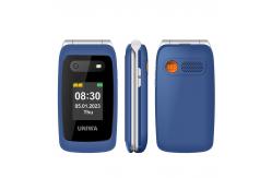 China Speed Dial Flip Elderly Mobile Phones 1450mAh UNIWA V202T Blue Lightweight supplier