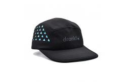 China Triangle Shape Laser Cutting Customized 5 Panel Camper Hat With Linning supplier