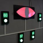 Wall Interactive Hide Push Button Counting Number Led Light Activate Game Evil Eyes for sale