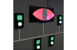 China Wall Interactive Hide Push Button Counting Number Led Light Activate Game Evil Eyes supplier