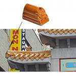Chinese Style Glazed Roofing Tiles Decorative Ridge End Yellow Color For Chinatown for sale