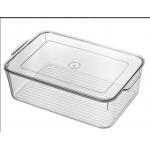 Hot Selling Kitchen Usage Transparent PET Refrigerator Fridge Organizer Clear Storage Box with Lid for sale