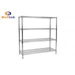 Customized Color Chrome Wire Rack Shelving Easy To Assemble With Wheels for sale