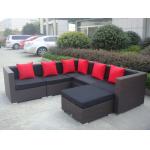Outdoor Rattan Sofa Set With Middle Sofa , Corner Sofa And Ottoman for sale