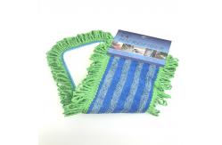 China Customized Blue Industrial Quickie Dry Mop 500gsm Tassel Mop Pad Heads supplier
