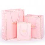 Pink Paper Gift Bags For Kids Birthday Holiday Presents for sale