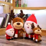 20cm Small Cute Red Animated Plush Christmas Toys Santa Claus White Beard Pattern