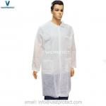 Elastic Cuff Zipper Magic Tape Velco Pockets Non-Woven PP Lab Coat for M L XL XXL Sizes for sale