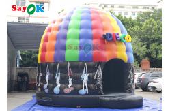 China 5m 16.5ft Disco Dome Inflatable Bounce House With Disco Light supplier