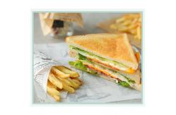 China custom CMYK Pantone Fast Food Printed Greaseproof Paper PE coated supplier