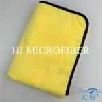 Professional Microfiber Car Cleaning Towel Super Absorbent Yellow Color High - low Pile Cloth for sale