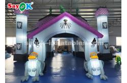 China 210D Oxford Cloth Halloween Haunted House With Inflatable Gargoyle supplier