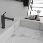 Minimalist SUS304 Bathroom Faucets Single Handle Matte Black SN Vessel Basin Mixer for sale