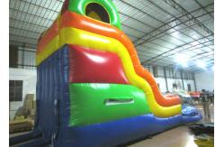 China Best sale rainbow inflatable water slide bright colour inflatable slide with pool supplier