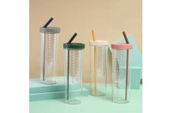 China OEM 700ml Plastic Espresso Cups With Straw And Lid supplier