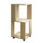 Movable Home Office Wooden Book Rack Maple With Two Layer Storage Space