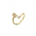 Trendy gold plated letter ring