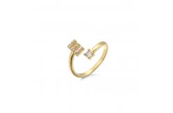 China Trendy gold plated letter ring supplier