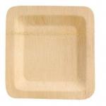 3.5 Inch 105 Mm Disposable Biodegradable Bamboo Plate Round Shape For Restaurants for sale