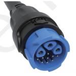M19 Connector 12pin Blue 20A Solder Overmolded Aluminum Alloy Shell Nylon IP67 for sale