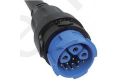 China M19 Connector 12pin Blue 20A Solder Overmolded Aluminum Alloy Shell Nylon IP67 supplier