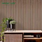 Customized Polyester Acoustic Wall Slats 2400*600*21mm With Melamine Finish