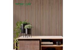 China Customized Polyester Acoustic Wall Slats 2400*600*21mm With Melamine Finish supplier