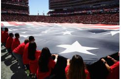China Professional Screen Printed Custom Big Giant Flag Stadium Sport Event Advertising supplier