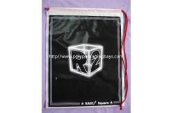 China Promotional CPE LDPE Plastic Drawstring Backpack Single Shoulder , Black supplier