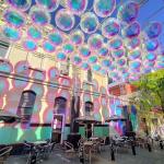 Customized Reflective Colorful Mirror Balloons Hanging Inflatable Mirror Ball for sale