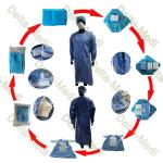 Reinforced Sterile Disposable Surgical Gown Hospital SMS Patient Surgical Gown for sale