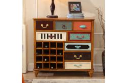 China MDF Board 108cm Height European Retro Drinks Storage Living Room Cabinet supplier